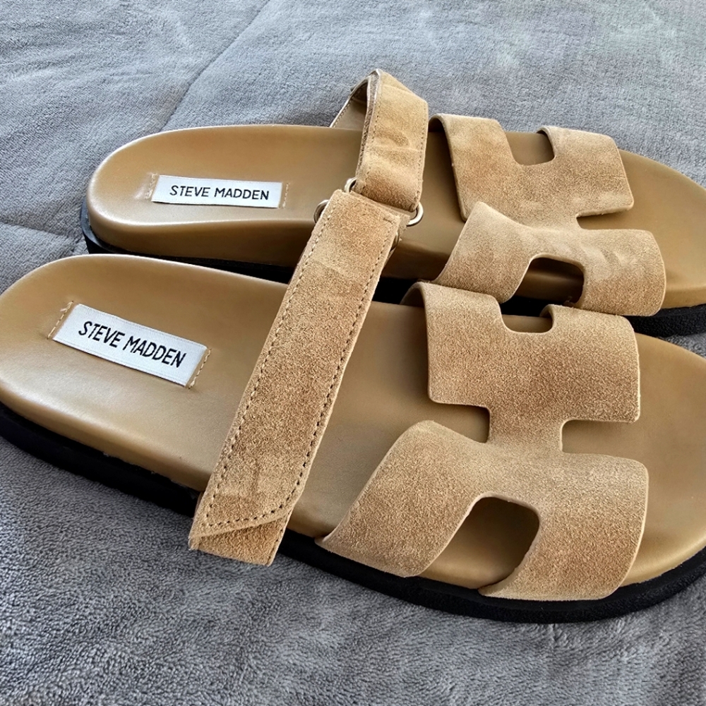 Steve Madden Tan Suede Sandals